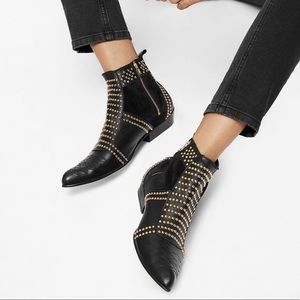 Anine Bing gold studded Charlie boot sz 37 (7)